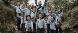 Children shouting Thank You